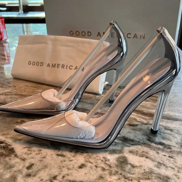 Good American CINDER-F*CKING-RELLA PUMP “glass” Cinderella Clear Heel Sz 6.5 - Picture 6 of 8